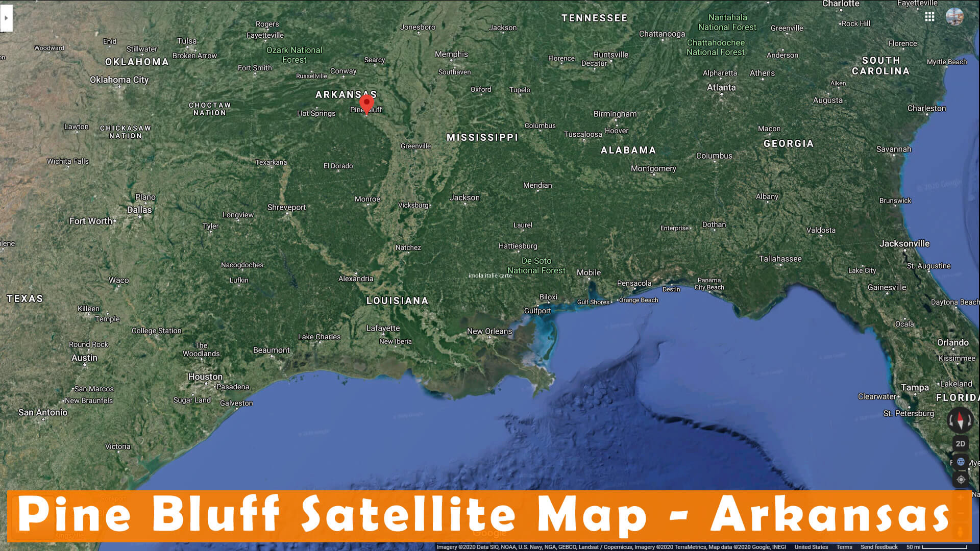 Pine Bluff Satellite Carte Arkansas